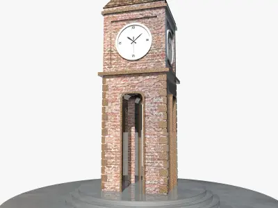 Tower Clock Low-poly 3D model purchase