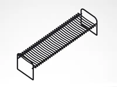 Metal bench Low-poly 3D model