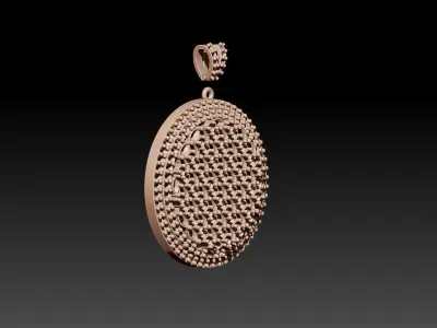 Pendant oval in rose gold 3D print model