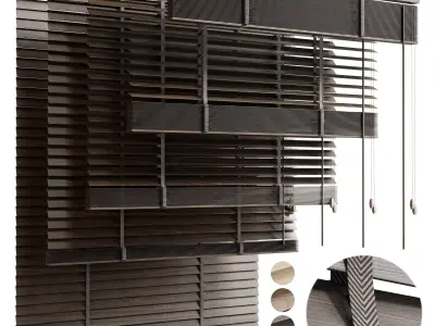 wooden blind 02 150 cm VOL 02 Low-poly 3D model