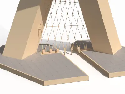  Modern Monumental Archway Structure Sand Gold 