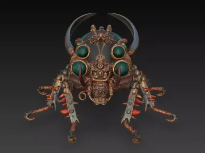 Steampunk Mechanical Beetle Robot 3D Model 3D print model