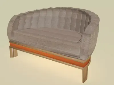 Modern hemispherical sofa Low-poly 3D model