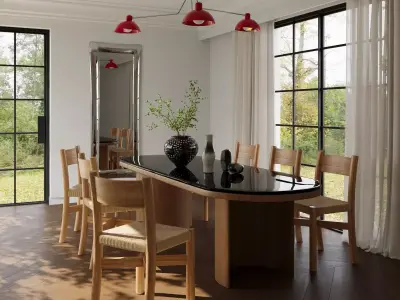 Rustic Dining Room Interior  3D model