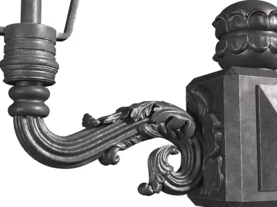 Classic street Outdoor landscape light Forged Lamp Lantern 3D model