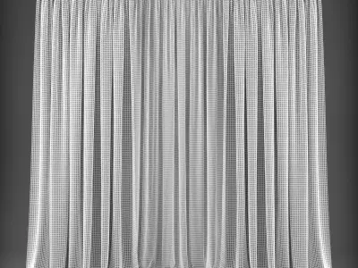 Curtains Low-poly 3D model 5