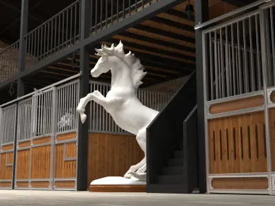 High-Poly Horse Stable  3D model