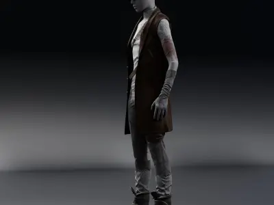 Custom female outfit for Metahuman character Low-poly 3D model