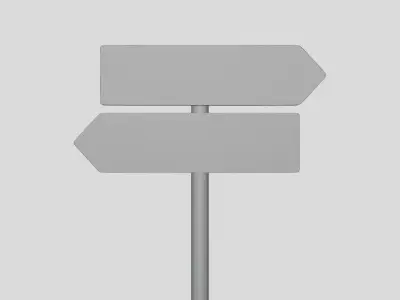 Traffic Direction Sign - Geometry Only No Textures No Materials 3D model