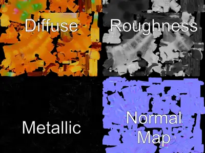 Alien Organism D Model Pack with Vivid Colors Low-poly 3D model