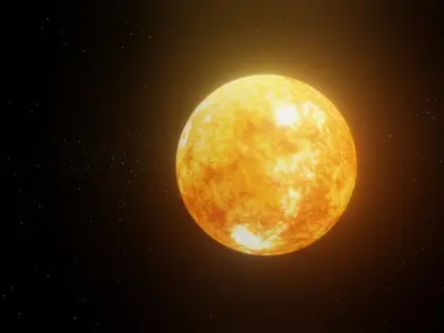 Photorealistic Sun 8k Textures 3D Model Low-poly 3D model