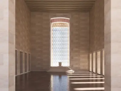 Anitkabir Detailed Low Poly Model and 2 Floor Plan dwg Low-poly 3D model