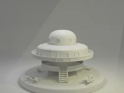 UFO Themed House Low-poly 3D model