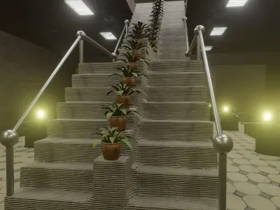 Underground Subway Station Low-poly 3D model