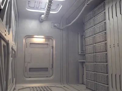 sci-fi shuttle server room 3D model