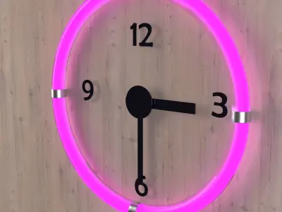 Wall Clock - Circle Light 3D model