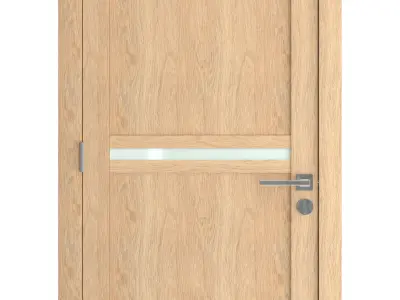 Door-059 wooden door with glass panels 3D model