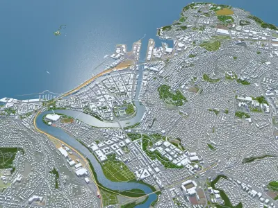 Trondheim City 3d model Norway Low-poly 3D model