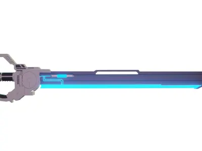 Sci-fi saber Blender Low-poly game ready Low-poly 3D model