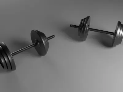 2 Dumbbell two dumbbells Low-poly 3D model