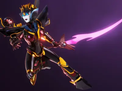  Windblade Transformers Prime Character Rig Low-poly 3D model