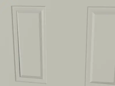 White Door with metallic handle Low-poly 3D model