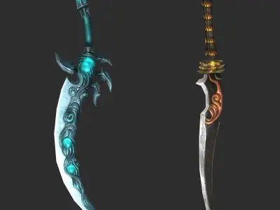 Fantasy Sword Collection Low-poly 3D model