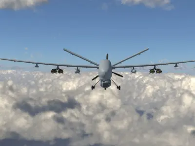 IHA - UAV ANKA-S - LOW POLY MODEL TUSAS Low-poly 3D model