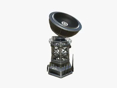 SciFi Antenna Tower A09 Dark Metal - Sci Fi Exterior Design Low-poly 3D model