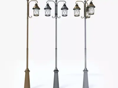 German Historical Garden street lamp 3D model