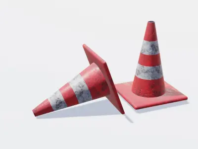Traffic cone 3D Low-poly 3D model
