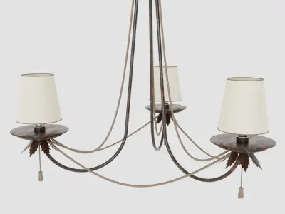 Chandelier - Old Classic - Bronze - High Quality - PBR 3D model