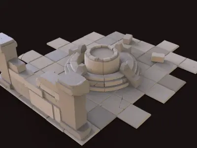 Cartoon ruin 3D model