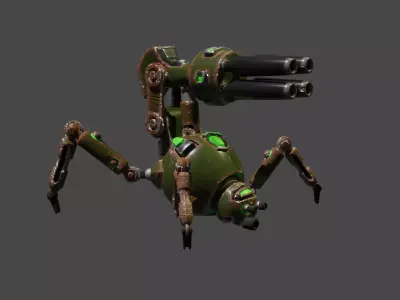 spider robot Low-poly 3D model get