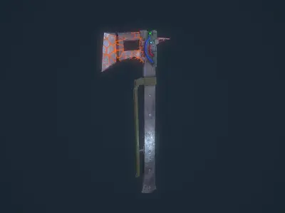 Sci-fi Axe Low-poly 3D model