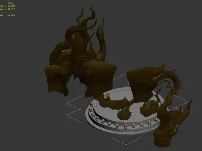 Demon Palace - base - Six hand Buddha 3D model