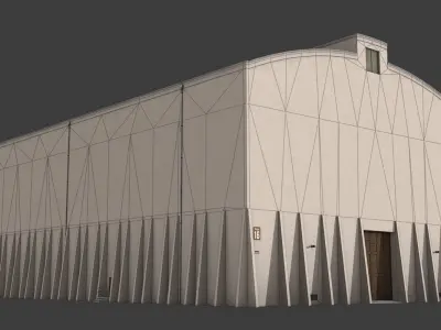 Warner Brothers Sound Stage Building Low-poly 3D model
