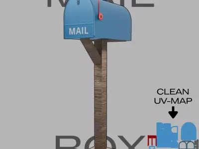 Low-Poly Mailbox Game Ready Asset Low-poly 3D model