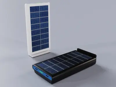 Solar Powered Power Bank Battere Type C Concept Design 3D model