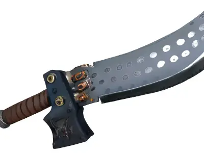 SciFi Industrial Fantasy Greatsword Low-poly 3D model