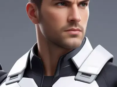 Futuristic Soldier Suit 3D Model White Armor Sci-Fi Design Low-poly 3D model