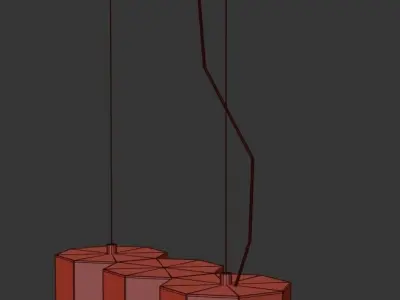 PRIZMA lamp with three balls hanging from it 3D model