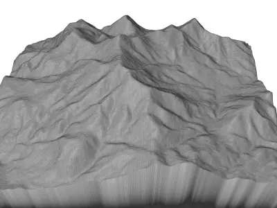 Mount Ellen 3D model terrain Low-poly 3D model