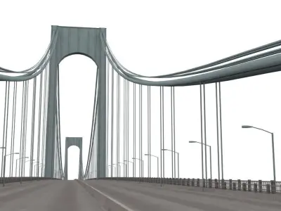 Verrazano Narrows Bridge Low-poly 3D model