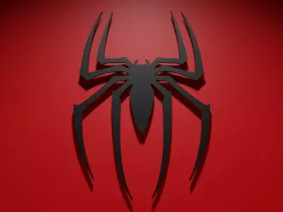 Spiderman 3D Logo Low-poly 3D model