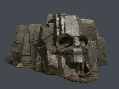 Skull Rock Low-poly 3D model 14