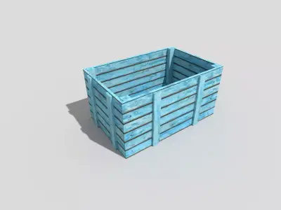 low poly wooden crate Low-poly 3D model