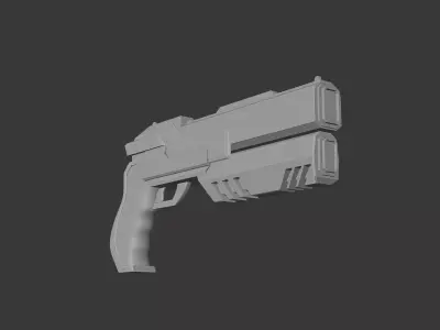 Low Poly Sci Fi Handgun - PBR Ready Low-poly 3D model