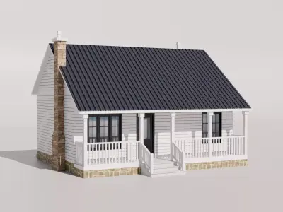 Cottage 10 Houses Collection Low-poly 3D model