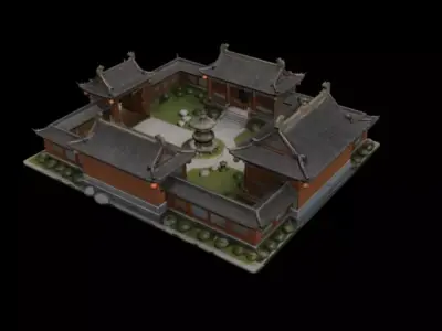  quadrangle courtyard 3D model